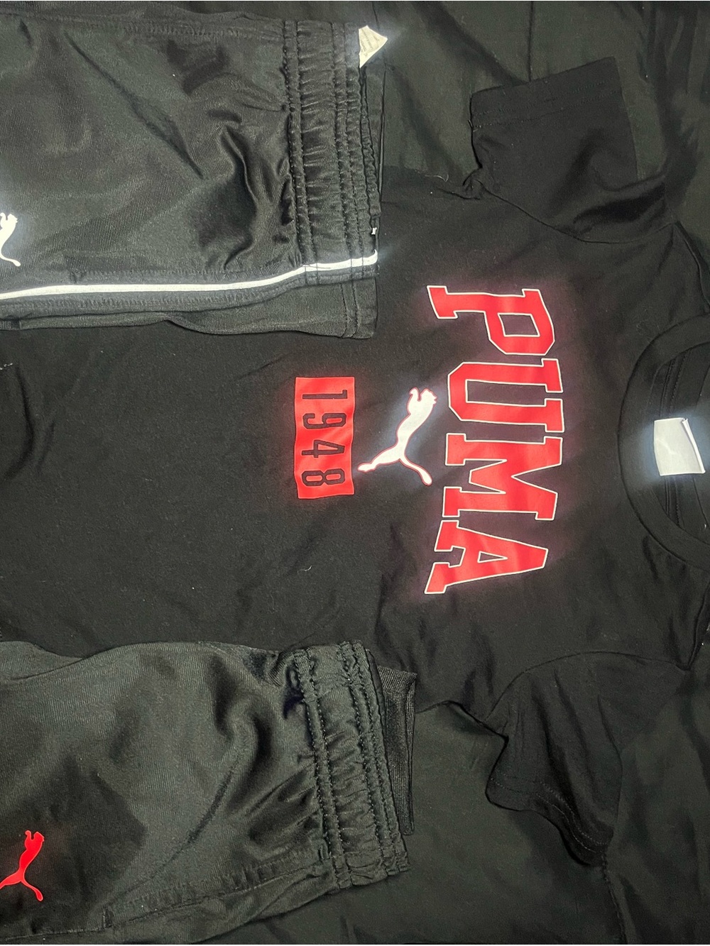 Puma Black Matching Set with Red Logo and 1948 Block
